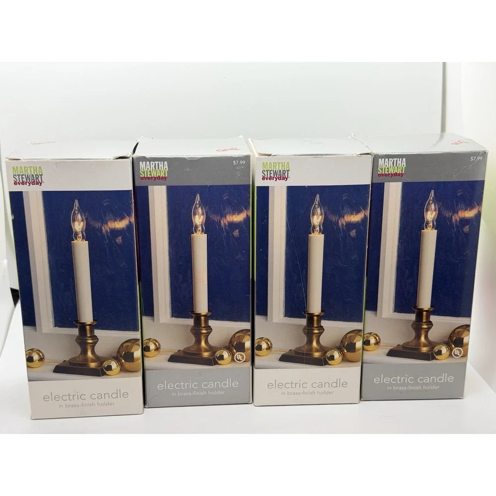 Set Of 4 Martha Stewart Electric Window Candles New Old Stock Christmas